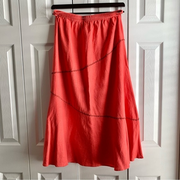 Vintage Napa Valley Coral Linen Blend Skirt - Picture 2 of 12